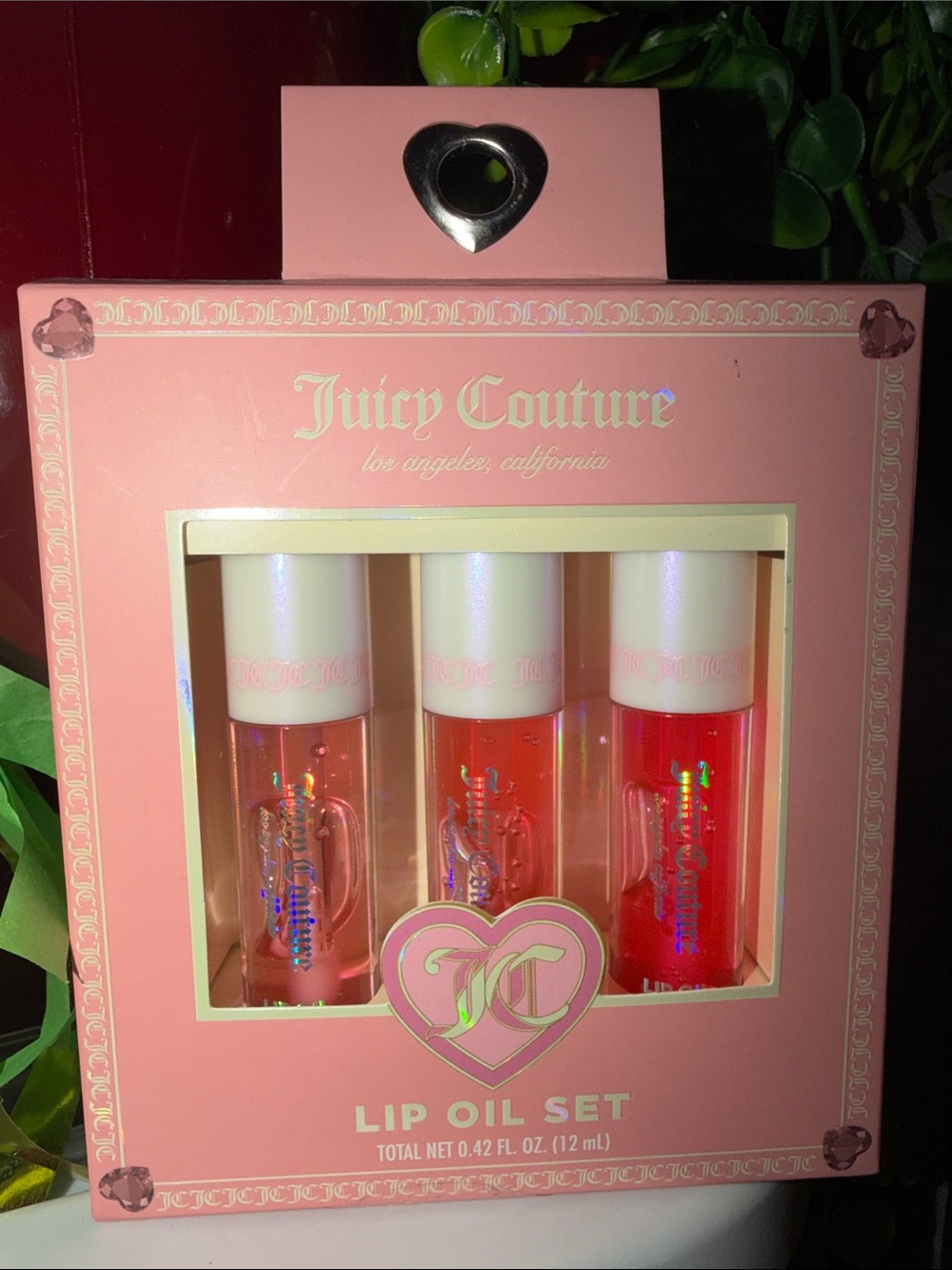 Juicy Couture Lip Oil Set — Pink & Red Gloss Trio
